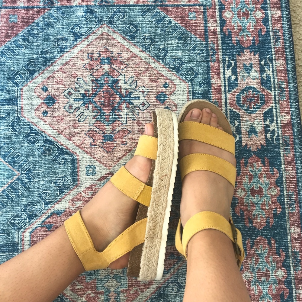 platform yellow sandals